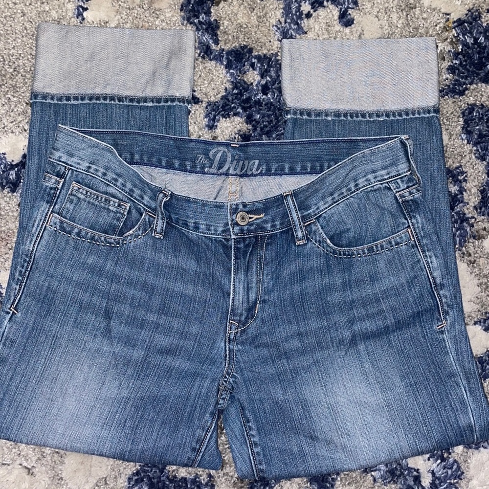 Old Navy The Diva cropped turned up jeans sz 8